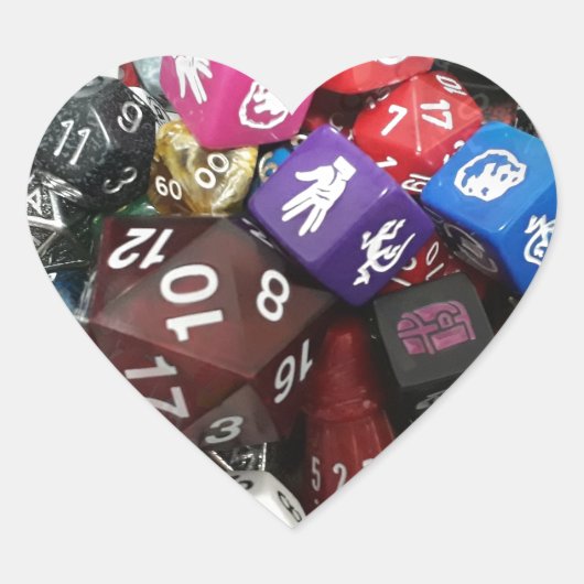 d20-dice hart sticker (Voorkant)