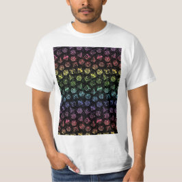 D20 Dice Set Pattern (Regenboog) Graphic T-Shirt
