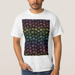 D20 Dice Set Pattern (Regenboog) Graphic T-Shirt