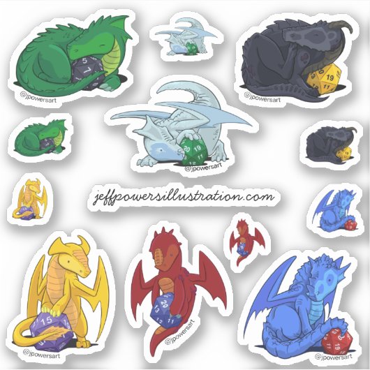 D20 Dragons Sticker Set (Voorkant)