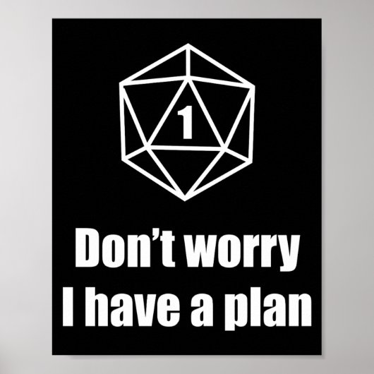 D20 Fail Dont Worry I Have A Plan  Poster (Voorkant)