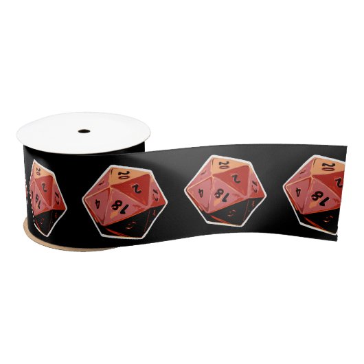 D20 Gamer Dice Art Fabric Ribbon Lint (Spoel)