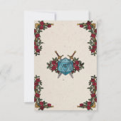 D20 Monogram Roses RPG Mariage RSVP (Dos)