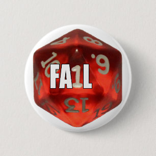 d20 van de tekortkoming ronde button 5,7 cm