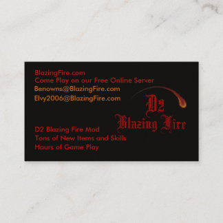 D2 Blazing Fire Cards Visitekaartje