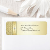 D2 Elegant Gold Damask Diamond Étiquette (En situation)