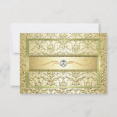 D2 Gold op Gold Damask RSVP-kaart RSVP Kaartje (Achterkant)