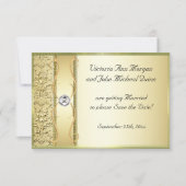D2 Gold sur Gold Damask Enregistrer la carte Date (Devant)