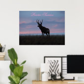 D3 Mule Deer Sunrise Buck Poster (Thuiskantoor)