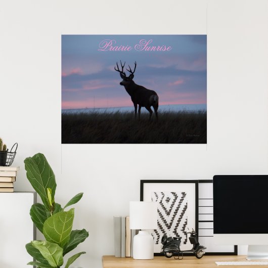 D3 Mule Deer Sunrise Buck Poster (Thuiskantoor)