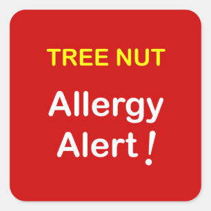 d4 - Allergie Alert - NOTEN. Vierkante Sticker