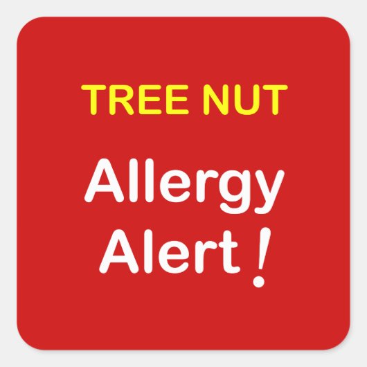d4 - Allergie Alert - NOTEN. Vierkante Sticker (Voorkant)