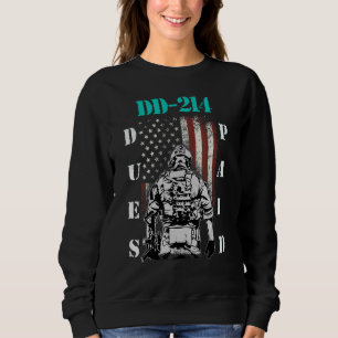 D-214 Dues betaald DD214 Soldaat Veteran 1 Trui