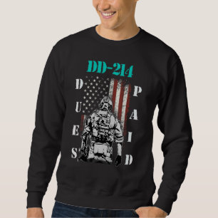 D-214 Dues betaald DD214 Soldaat Veteran 1 Trui