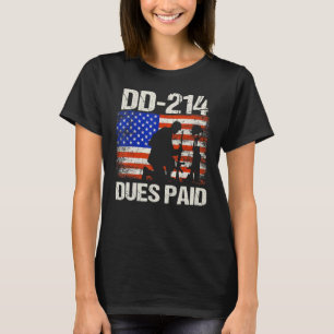 D-214 Dues betaald DD214 Soldaat Veteran T-shirt