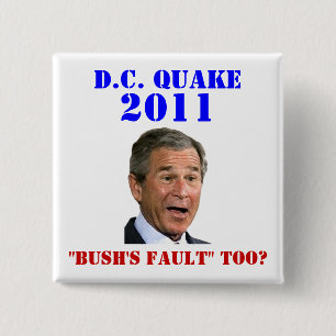 D.C. Quake: Ook de fout van struik? Vierkante Button 5,1 Cm