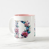 D Coffee Mug - Design floral pour le don (Devant gauche)