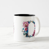 D Coffee Mug - Design floral pour le don (Devant droit)