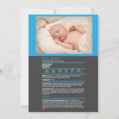 D&D Baby Faire-part de naissance Blue Boy (Dos)