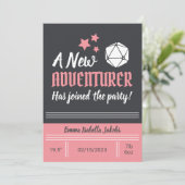 D&D bébé Faire-part de naissance rose fille (Debout devant)