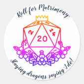 D & D Bruiloft Party Sticker Set: Roll voor Huweli (Voorkant)
