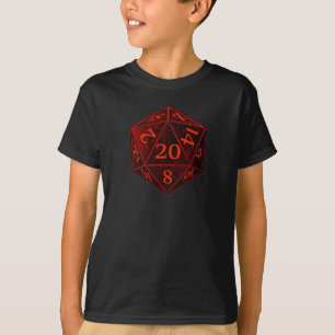 D&D d20 Black en Red CHAOS die T-shirt