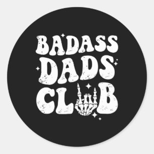 D Dads Club Grappig Papa Groovy Trendy Vaderdag Ronde Sticker
