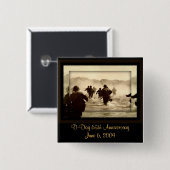 D-Dag 65e Jubileum 6 juni 2009 Vierkante Button 5,1 Cm (Voorkant /achterkant)