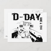 D-DAG 6 juni 1944 Briefkaart (Voorkant / Achterkant)
