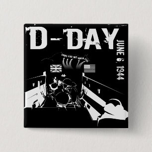 D-DAG 6 juni 1944 Vierkante Button 5,1 Cm