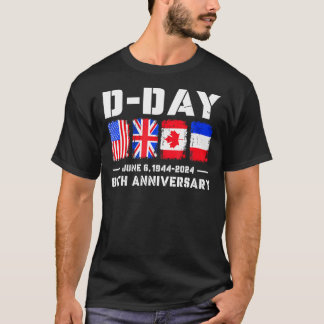 D Dag Normandië Landings 80e Jubileum T Shirt 1
