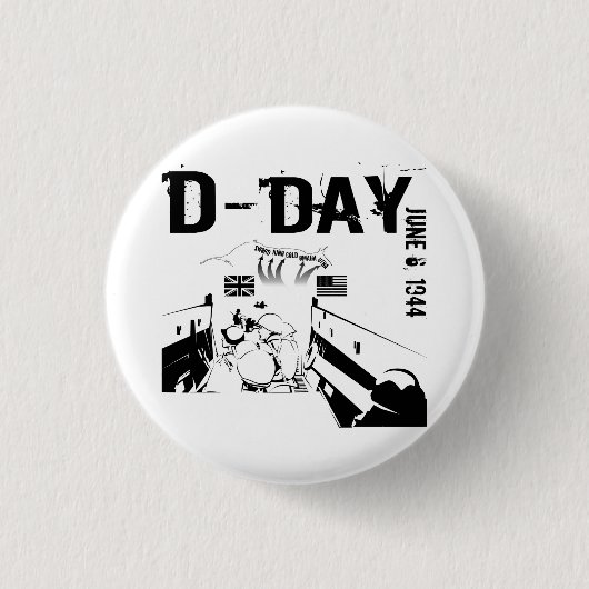 D-DAY 6 juni 1944 Ronde Button 3,2 Cm (Voorkant)
