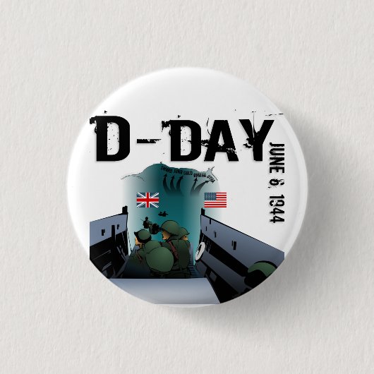 D-DAY 6 juni 1944 Ronde Button 3,2 Cm (Voorkant)