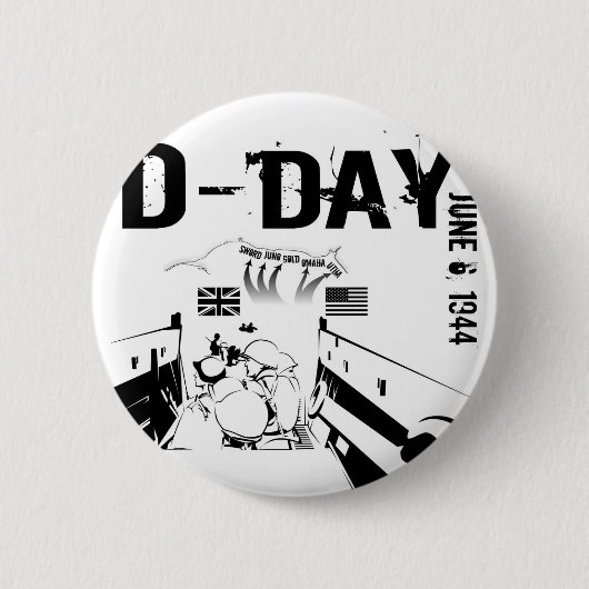 D-DAY 6 juni 1944 Ronde Button 5,7 Cm (Voorkant)