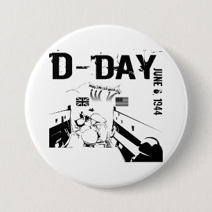 D-DAY 6 juni 1944 Ronde Button 7,6 Cm