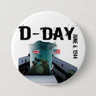 D-DAY 6 juni 1944 Ronde Button 7,6 Cm