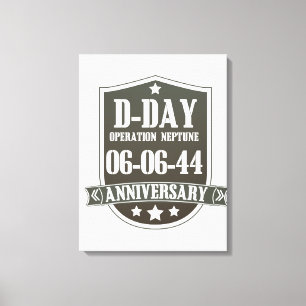 D-Day-herdenkingsbadge Canvas Afdruk