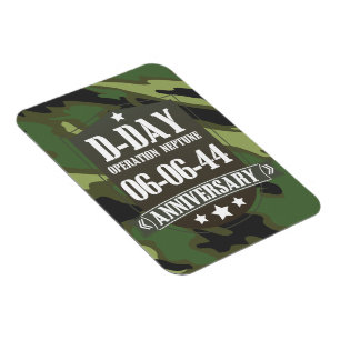D-Day-herdenkingsbadge met camouflage Magneet