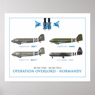 D-DAY INVASION VLIEGTUIG POSTER
