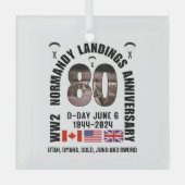 D-DAY NORMANDIË LANDINGEN WW2 80e Jubileum Glas Ornament (Voorkant)
