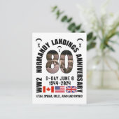 D-DAY NORMANDIE LANDINGEN WW2 80e Verjaardag Briefkaart (Staand voorkant)