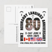 D-DAY NORMANDIE LANDINGEN WW2 80e Verjaardag Briefkaart (Voorkant / Achterkant)
