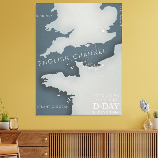 D-Day-operatie overlapt het militaire poster. Canvas Afdruk (Insitu (Woonkamer))