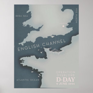 D-Day-operatie overlapt het militaire poster. Poster