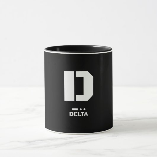 D (Delta) NAVO Fonetisch Alfabet & Morse Code Mok (Midden)