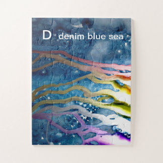 D - Denim Blue Zee Alphabet Art Puzzle Legpuzzel