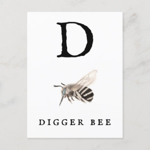 "D" Digger Bee Briefkaart