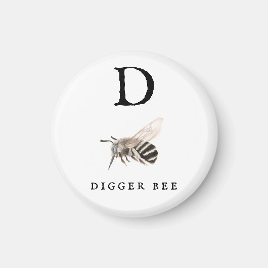 "D" Digger Bee Magneet (Voorkant)