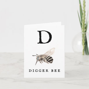 "D" Digger Bee Notitiekaartje