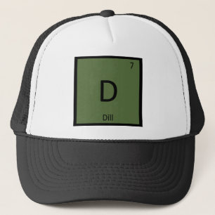D - Dille Groente Chemie Periodiek Systeem Symbool Trucker Pet